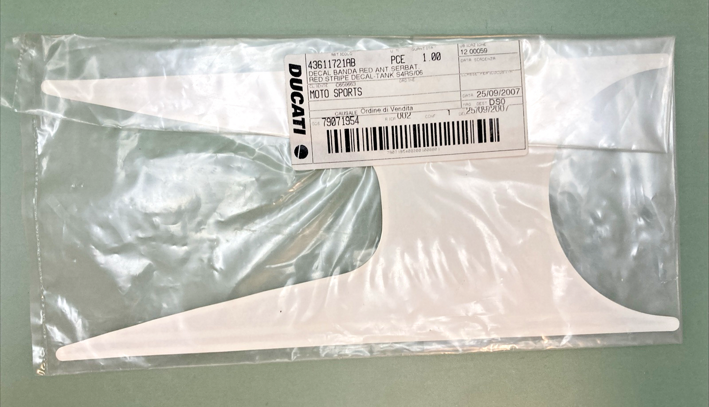 NEW GENUINE DUCATI 43611721AB FRONT STRIPE RED