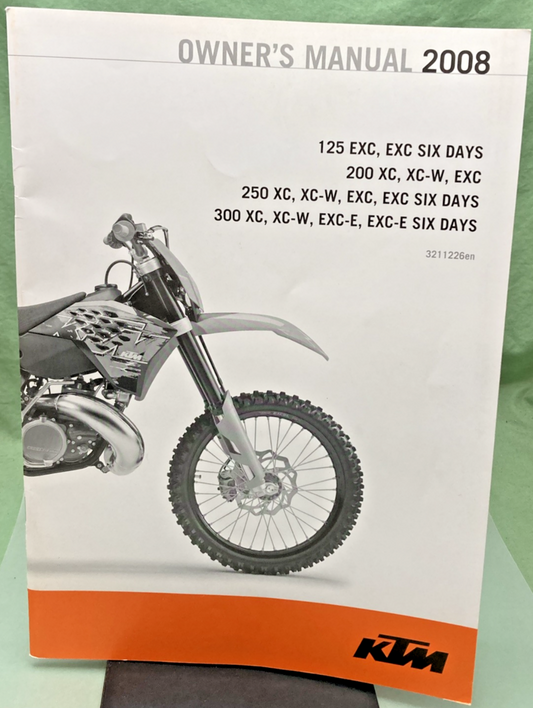 NEW GENUINE KTM 3211226en OWNER'S MANUAL 2008