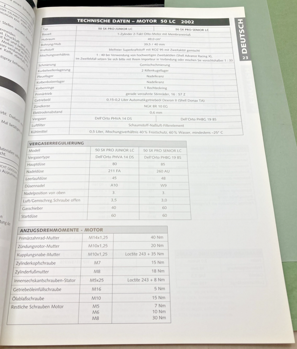 NEW GENUINE KTM 321012 OWNER'S HANDBOOK 2002