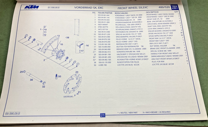NEW GENUINE KTM 320818 OWNER'S HANDBOOK 2001