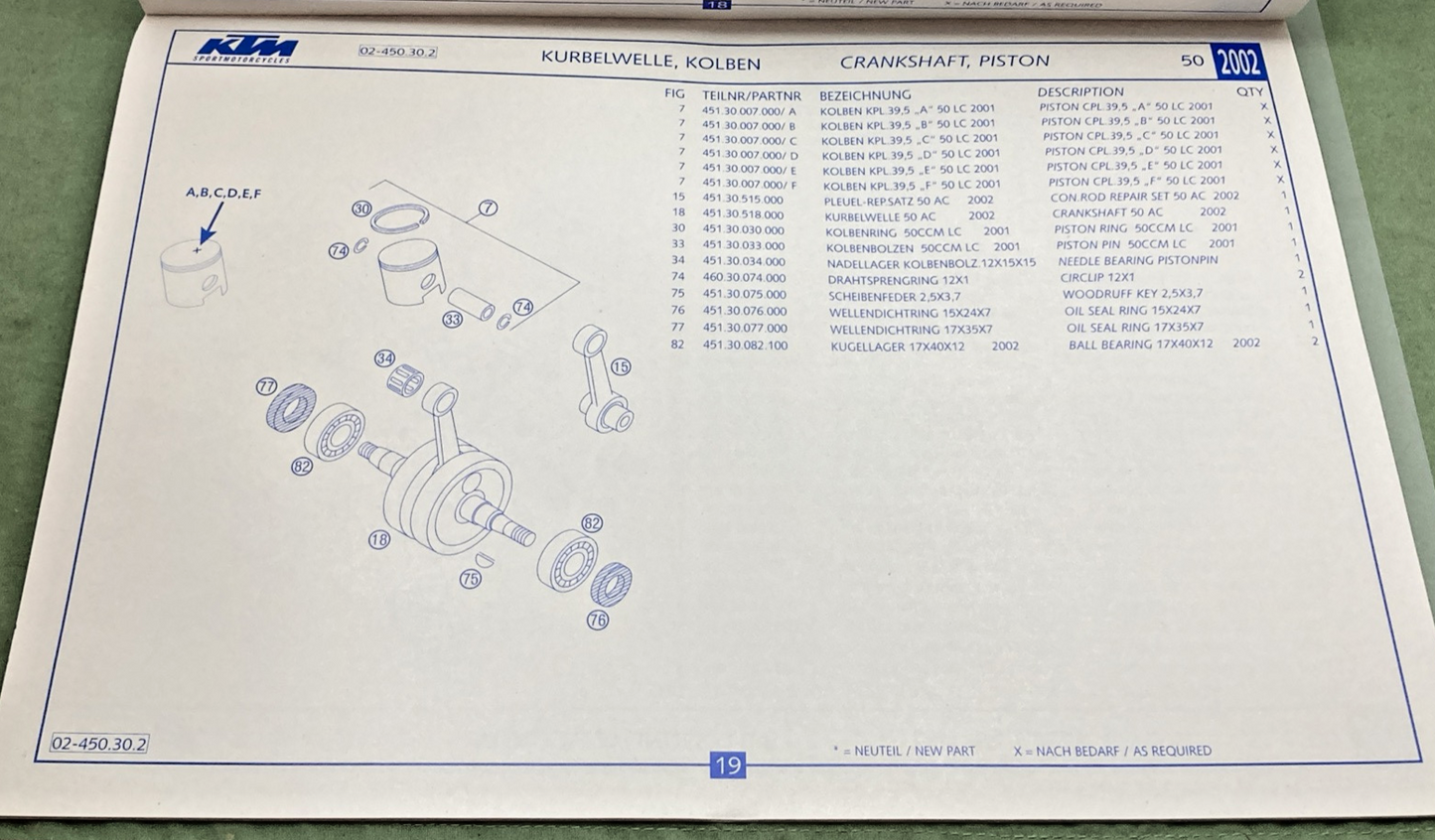 NEW GENUINE KTM 320839 OWNER'S HANDBOOK 2002