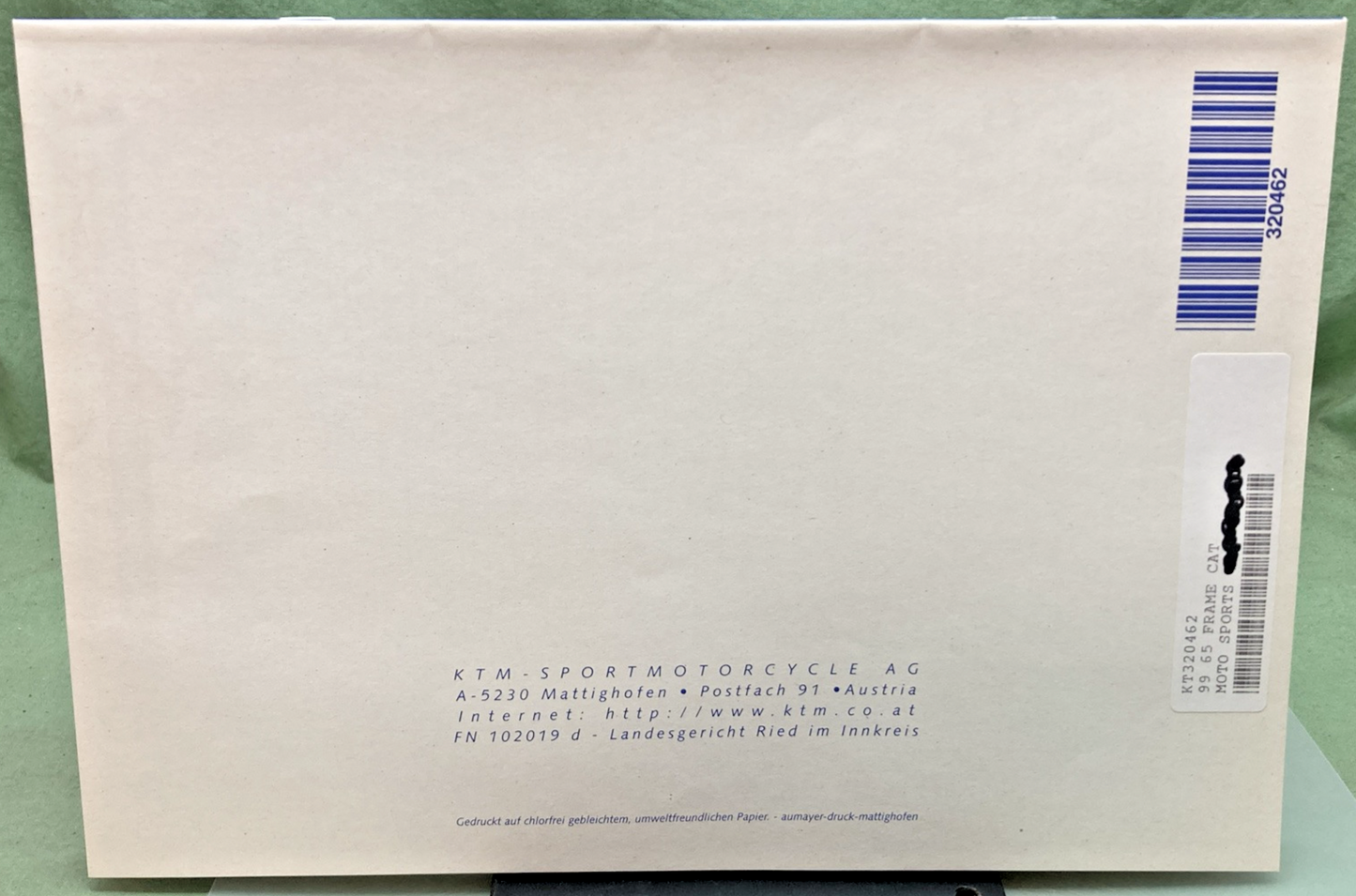 NEW GENUINE KTM 320462 SPARE PARTS MANUAL 1999