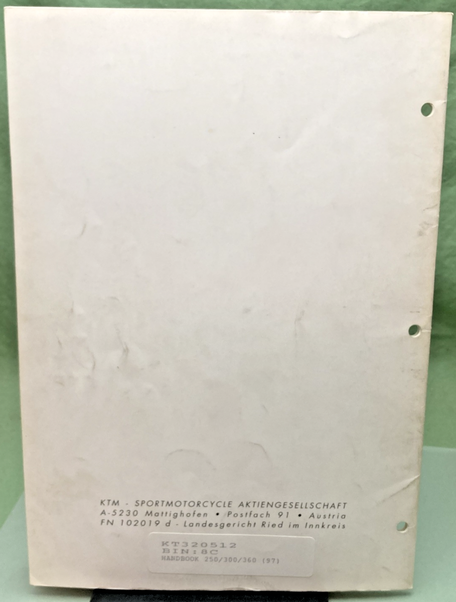 GENUINE KTM 320512 OWNER'S HANDBOOK 1997
