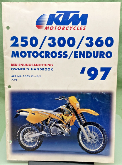 GENUINE KTM 320512 OWNER'S HANDBOOK 1997