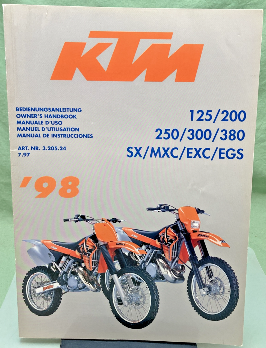 NEW GENUINE KTM 320524 OWNER'S HANDBOOK 1998