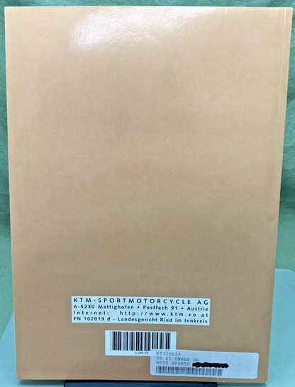 NEW GENUINE KTM 320559 OWNER'S HANDBOOK 1999