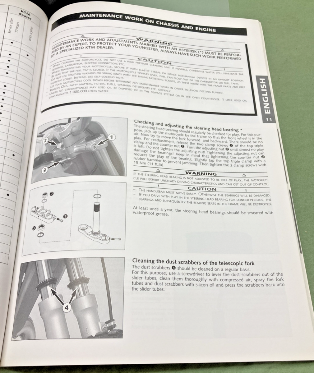 NEW GENUINE KTM 320581 OWNER'S HANDBOOK 2000