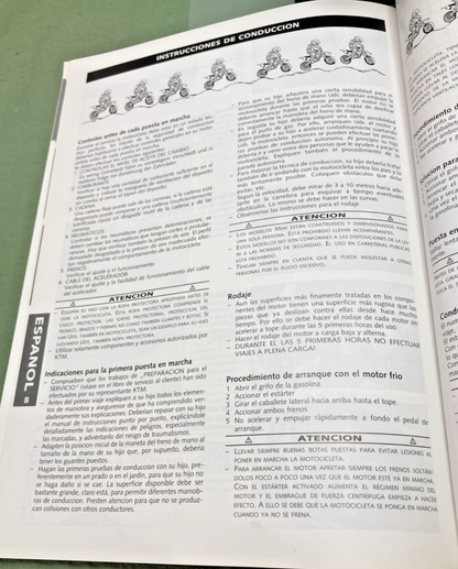NEW GENUINE KTM 320581 OWNER'S HANDBOOK 2000