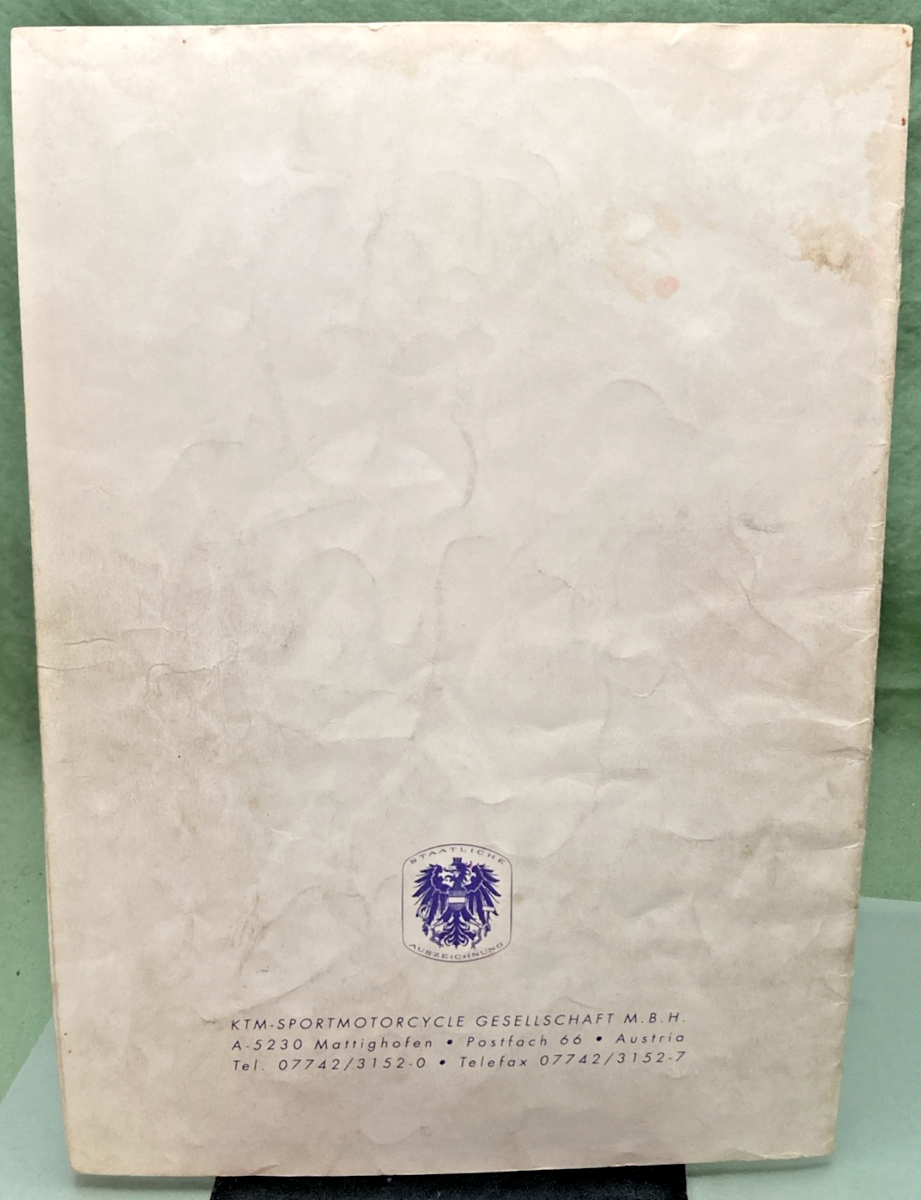 GENUINE KTM 320357 SPARE PARTS MANUAL 1993