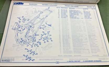 NEW GENUINE KTM 20377 SPARE PARTS MANUAL 1995