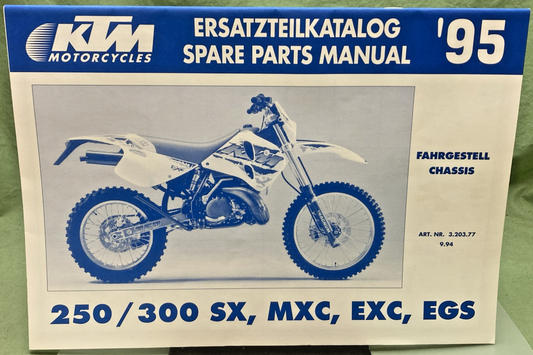 NEW GENUINE KTM 20377 SPARE PARTS MANUAL 1995