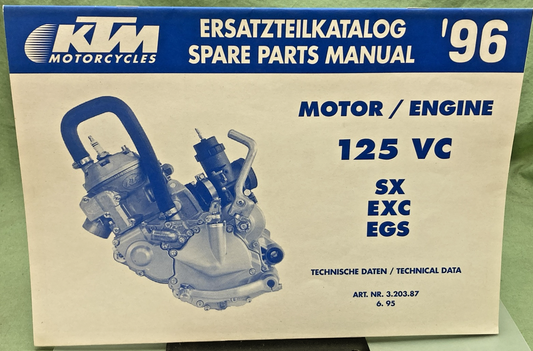 NEW GENUINE KTM 320387 SPARE PARTS MANUAL 1996