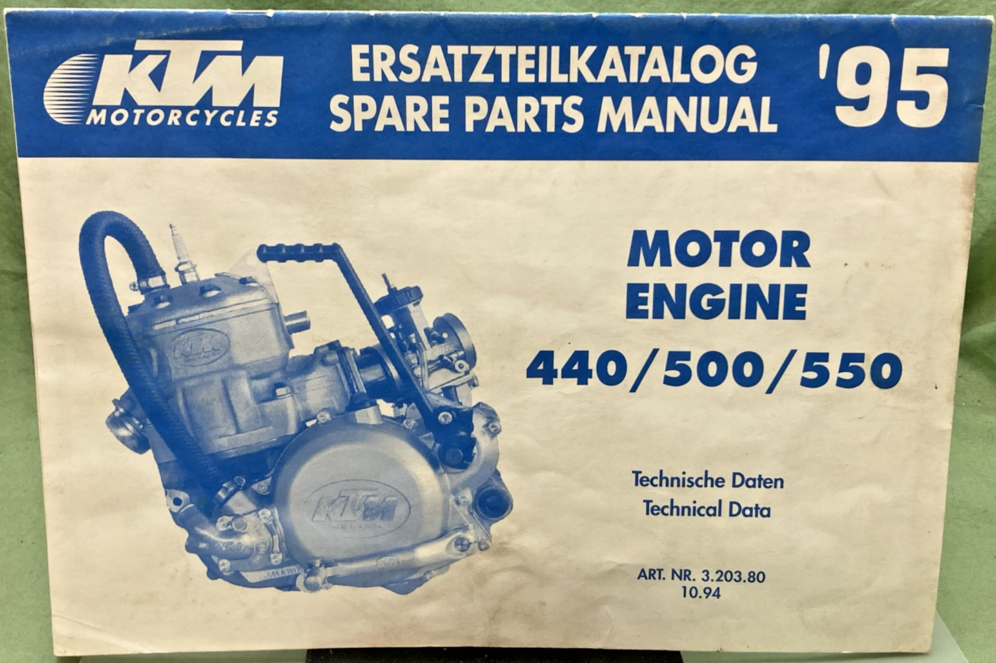 GENUINE KTM 320380 SPARE PARTS MANUAL 1995
