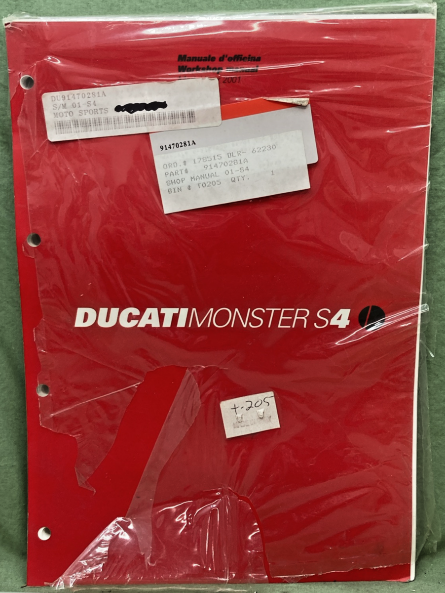 NEW GENUINE DUCATI 91470281A MONSTER S4 WORKSHOP MANUAL 2001