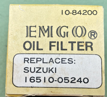 QTY 2 NEW GENUINE EMGO 10-84200 OIL FILTER REPLACEMENT FOR SUZUKI 16510-05240