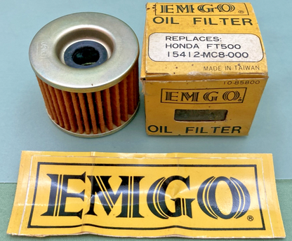 NEW GENUINE EMGO 10-85800 OIL FILTER REPLACEMENT FOR HONDA FT500, 15412-MC8-000