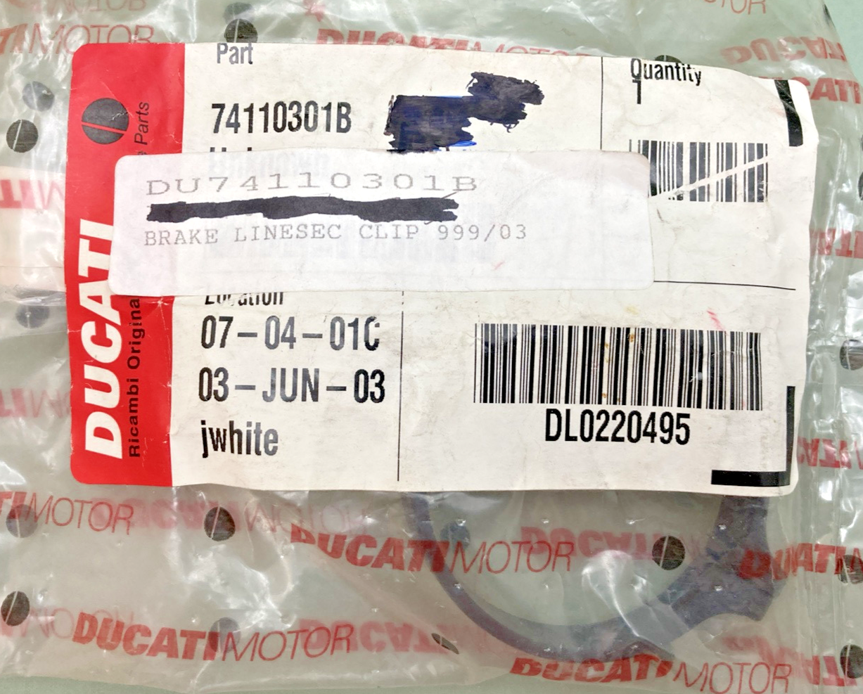 NEW GENUINE DUCATI 74110301B CLAMP, BRAKE LINE SEC