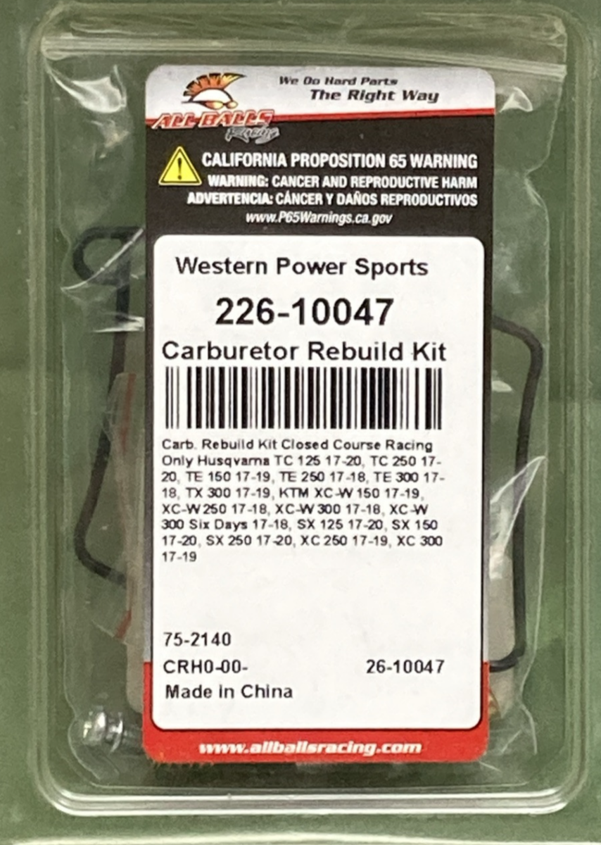 NEW GENUINE ALL BALLS 226-10047 CARBURETOR REBUILD KIT COMPLETE