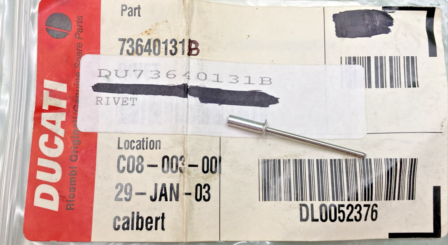 NEW GENUINE DUCATI 73640131B SHEAR RIVET