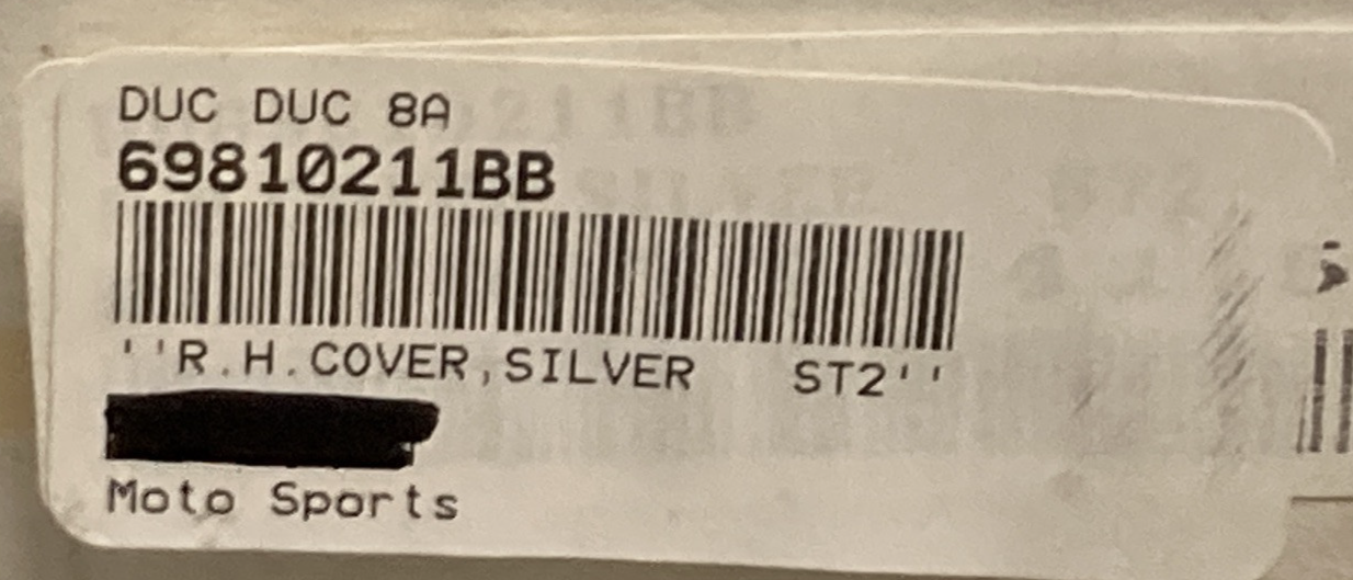 NEW GENUINE DUCATI 69810211BB COVER RIGHT SIDE BAG SILVER