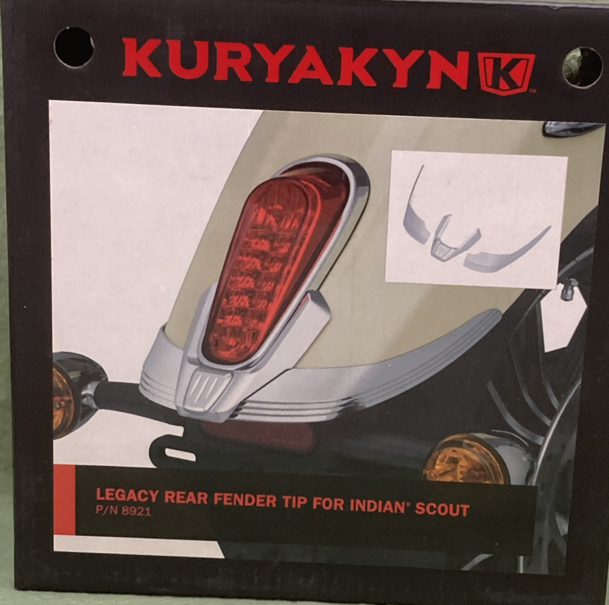 NEW GENUINE KURYAKYNK 8921 Legacy Rear Fender Tip for Scout Models - Chrome