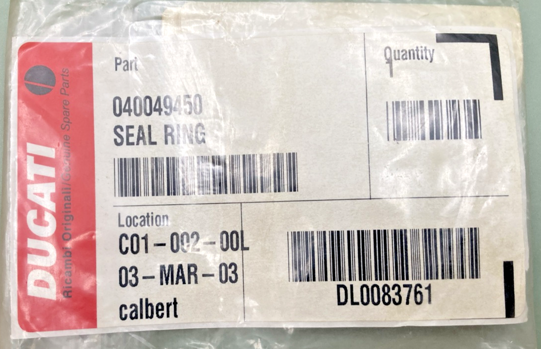 NEW GENUINE DUCATI 040049450 SEAL RING