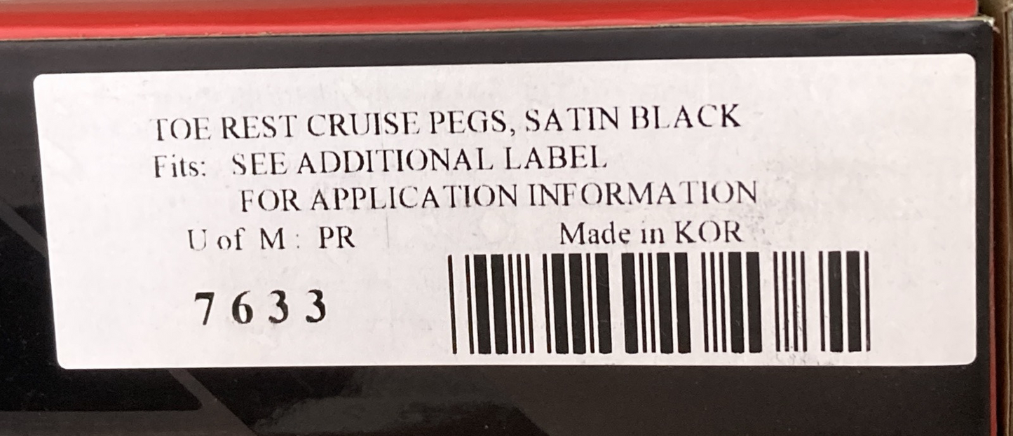 NEW GENUINE KURYAKYNK 7633 Black Toe Rest Cruise Pegs