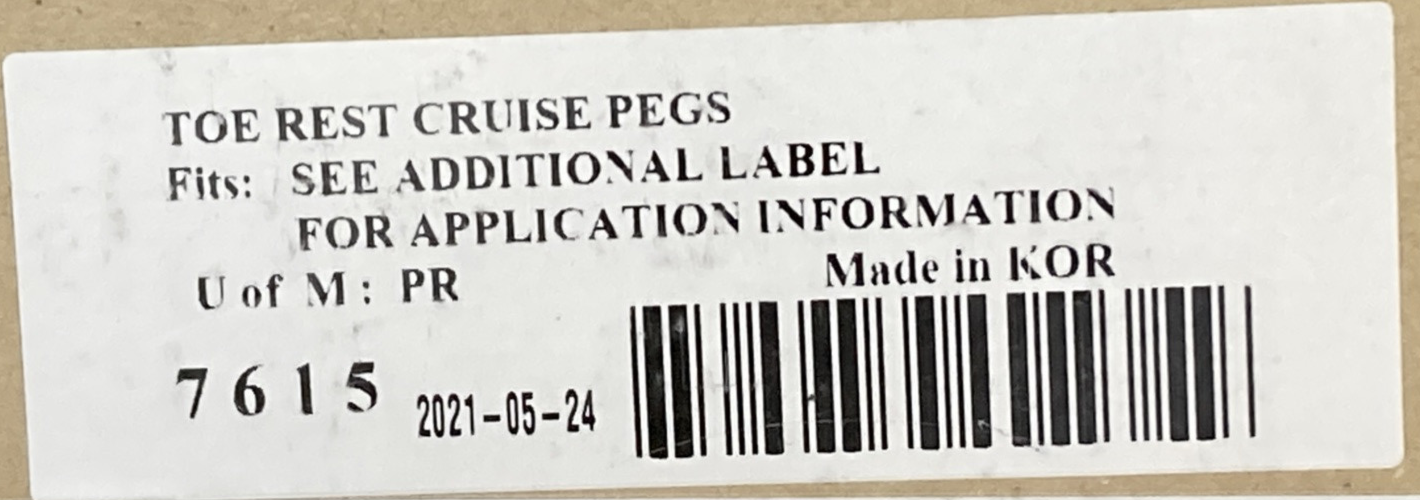 NEW GENUINE KURYAKYNK 7615 Toe Rest Cruise Peg CHROME