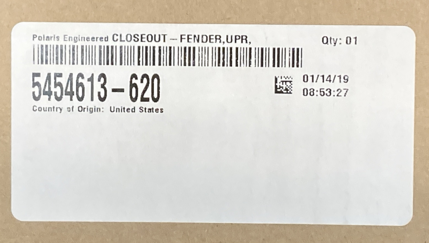 NEW GENUINE POLARIS 5454613-620 Fender Closeout, Upper, Left, Bblu