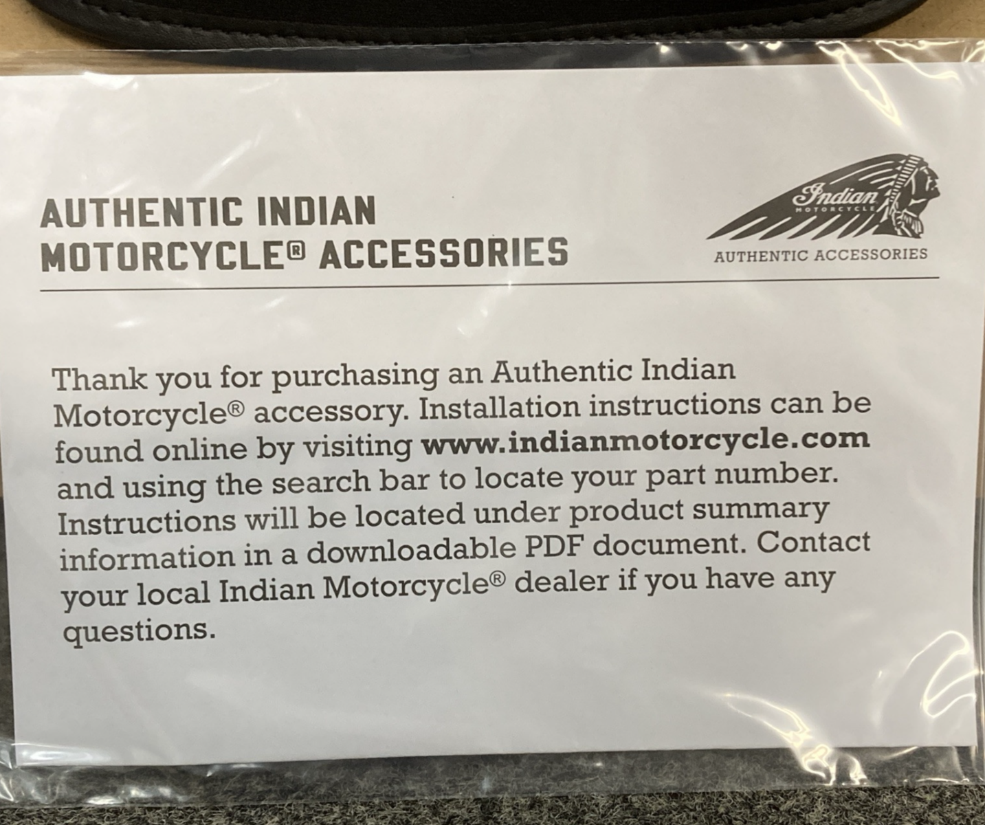 NEW GENUINE POLARIS 2884678 INDIAN All-Weather Vinyl Fairing Bag