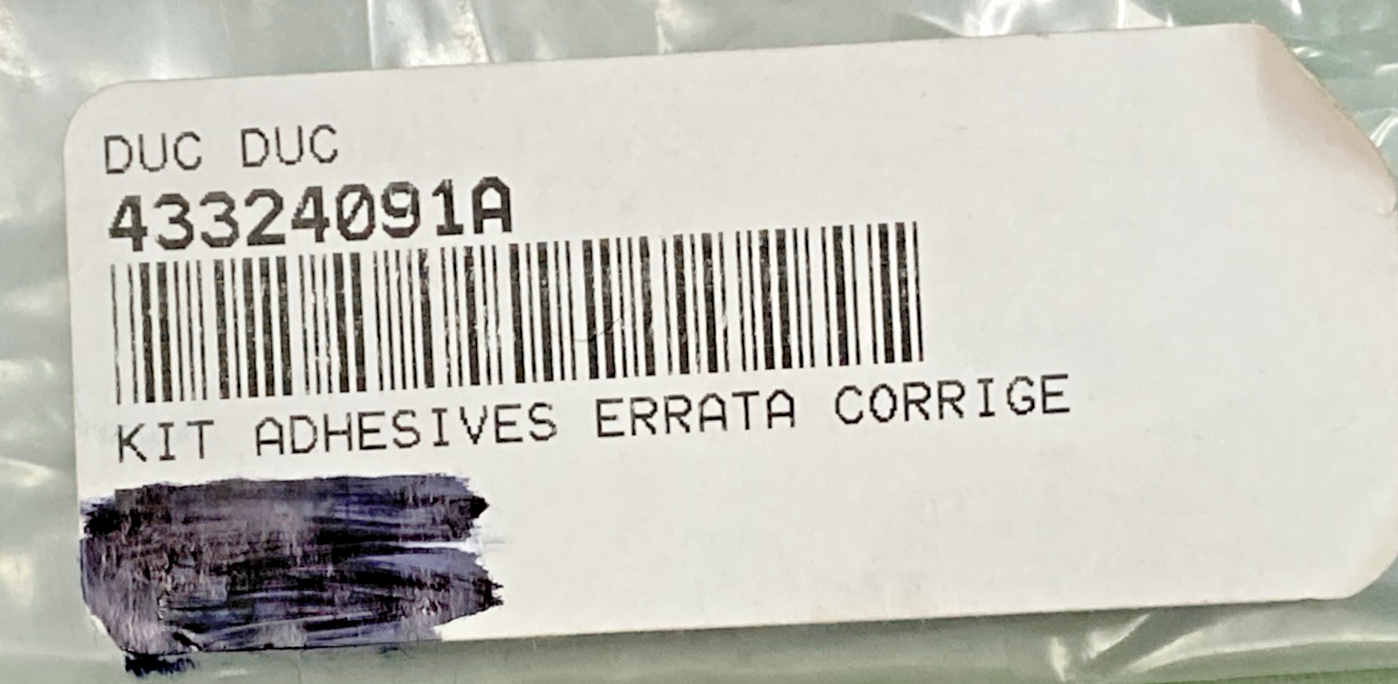NEW REPLACES DUCATI 43324091A KIT ADHESIVES ERRATA CORRIGE O.M V4