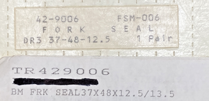NEW REPLACES BIKE MASTER 42-9006 FORK SEAL 37X48X12.5