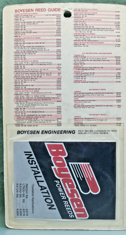 NEW GENUINE BOYESEN 620 POWER REED KAW/YAM