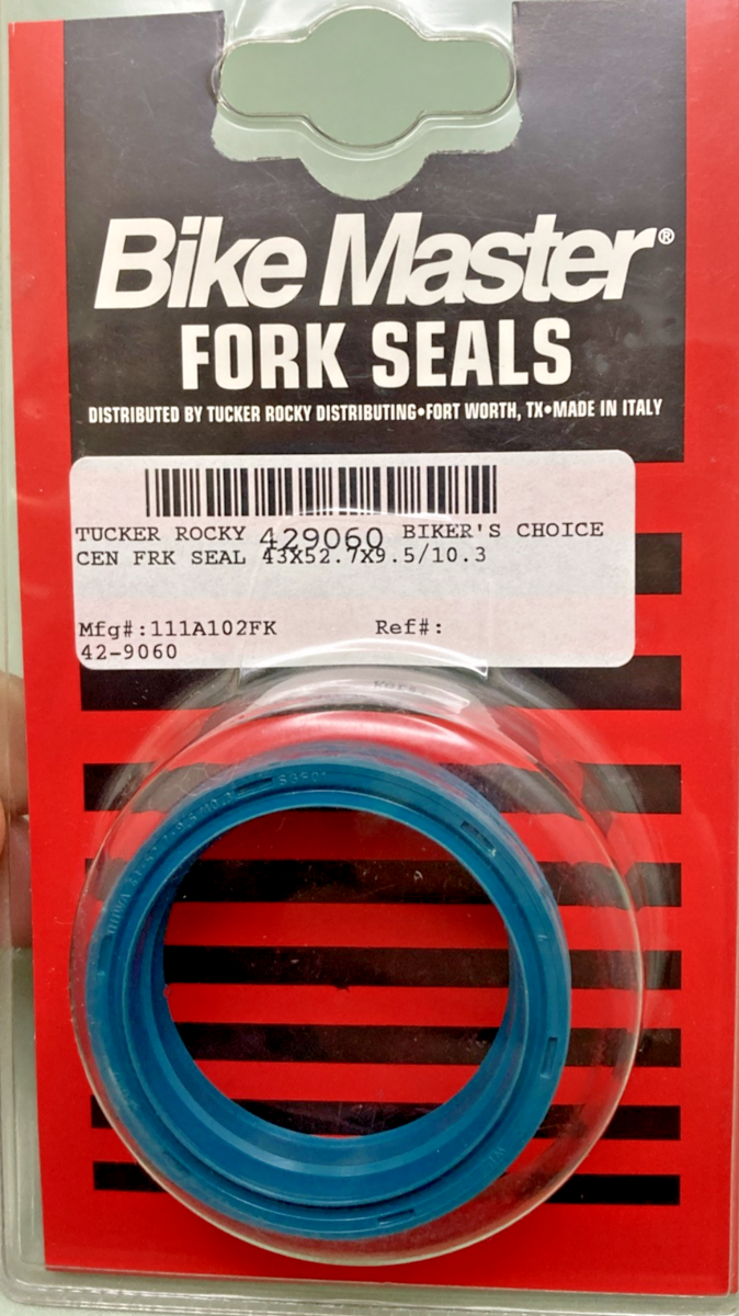 NEW GENUINE BIKE MASTER 111A102FK CEN FORK SEAL, 43X52.7X9.5/10.3, 42-9060