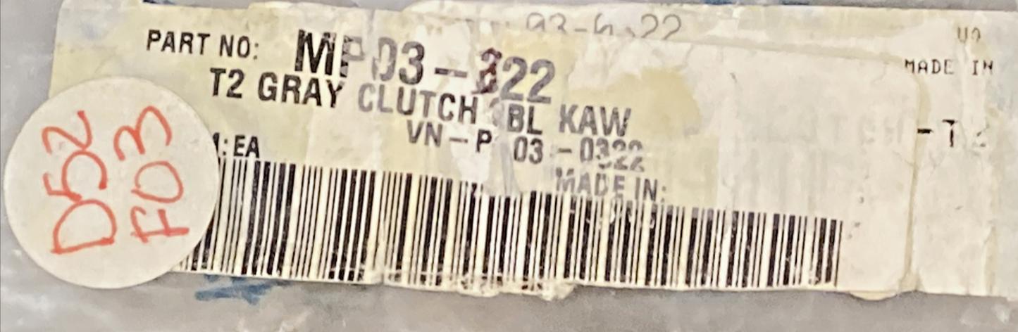 NEW GENUINE MOTION PRON MP 03-322 T2 GRAY CLUTCH KAWASAKI
