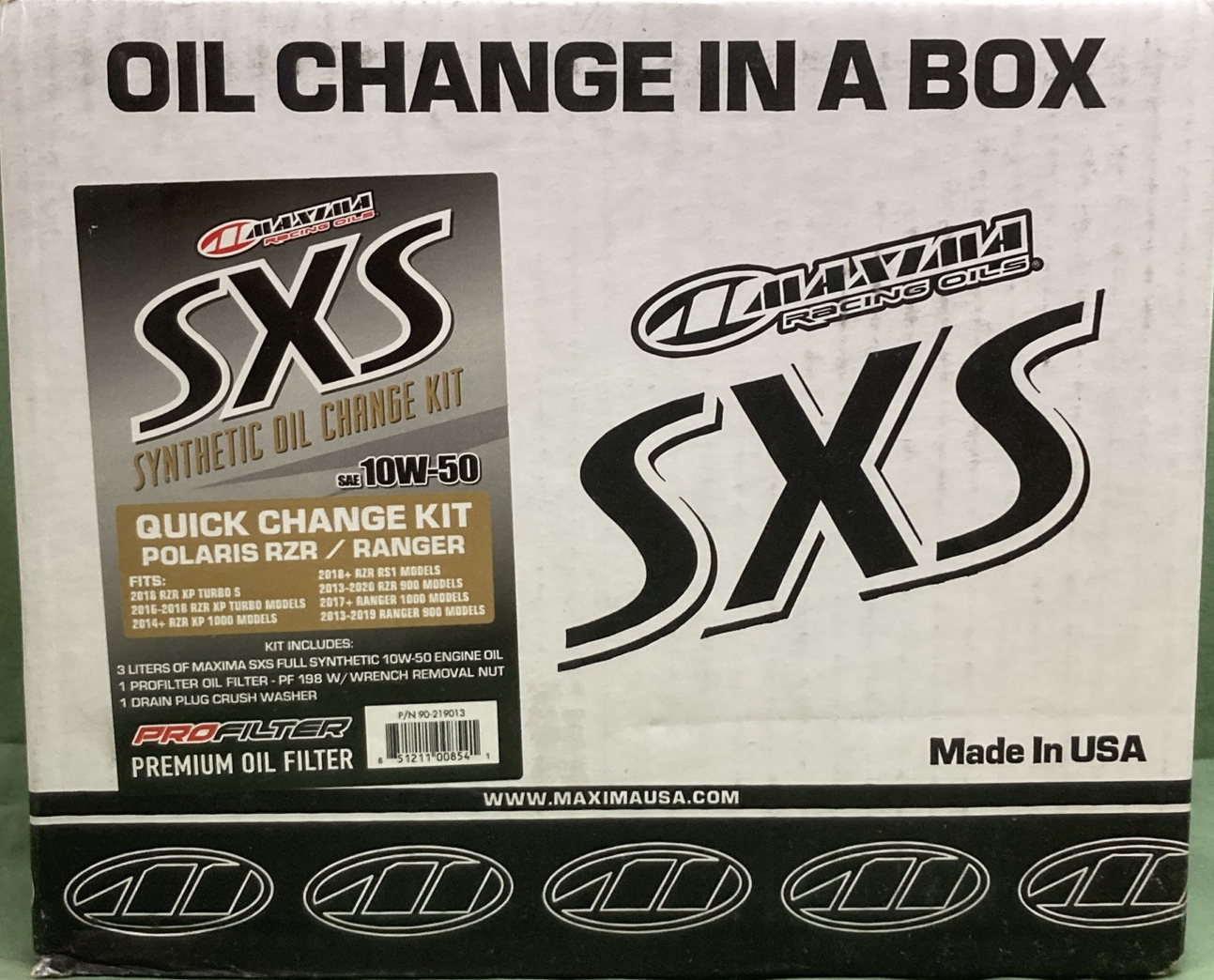 NEW MAXIMA 90-219013 OIL CHANGE IN A BOX 10W-50 SYNTHETIC COMPLETE KIT
