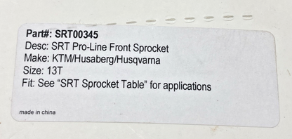NEW GENUINE SRT 00345 PRO-LINE FRONT SPROCKET
