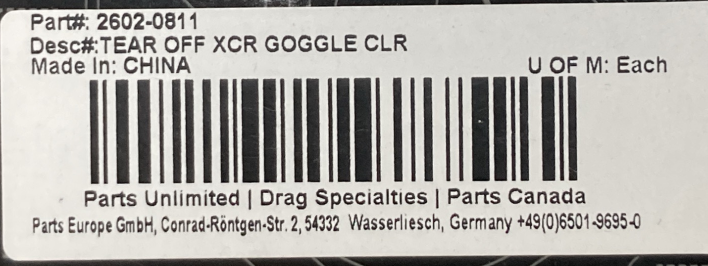 QTY 10 NEW GENUINE MOOSE 2602-0811 GOGGLE MASQUES TEAR-OFFS CLEAR