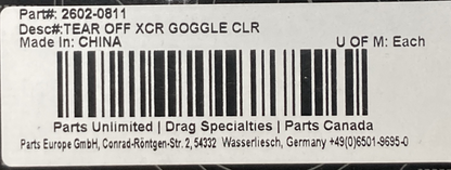 QTY 10 NEW GENUINE MOOSE 2602-0811 GOGGLE MASQUES TEAR-OFFS CLEAR