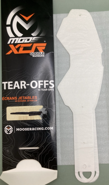 QTY 10 NEW GENUINE MOOSE 2602-0811 GOGGLE MASQUES TEAR-OFFS CLEAR