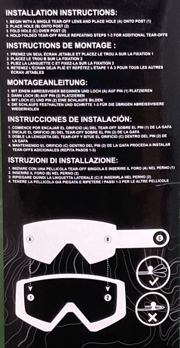 QTY 10 NEW GENUINE MOOSE 2602-0811 GOGGLE MASQUES TEAR-OFFS CLEAR