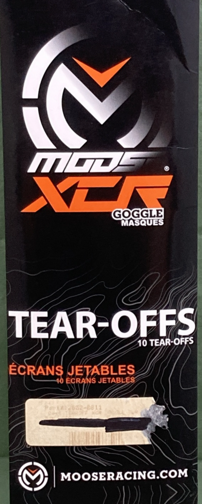 QTY 10 NEW GENUINE MOOSE 2602-0811 GOGGLE MASQUES TEAR-OFFS CLEAR