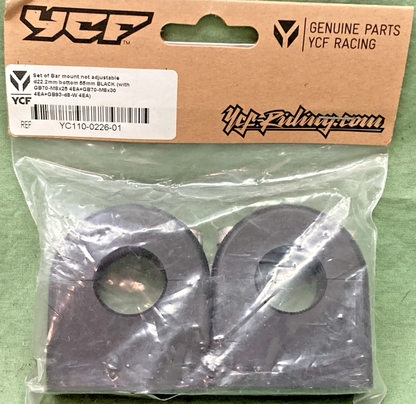 NEW GENUINE YCF YC110-0226-01 BLACK BAR MOUNT SET, NOT ADJUSTABLE