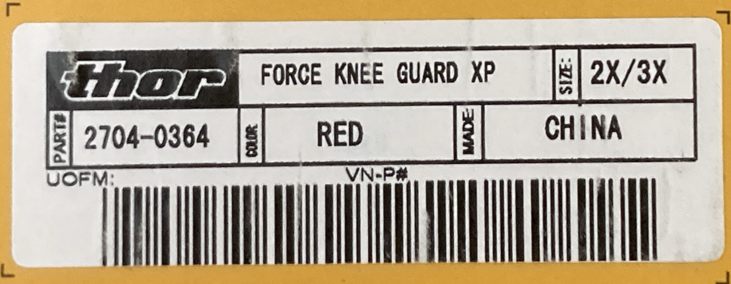 NEW GENUINE THOR 2704-0364 FORCE XP KNEE GUARD RED 2X/3X PAIR