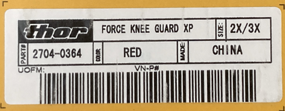 NEW GENUINE THOR 2704-0364 FORCE XP KNEE GUARD RED 2X/3X PAIR