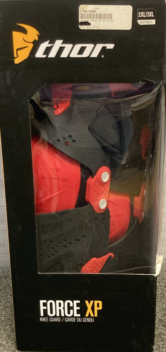 NEW GENUINE THOR 2704-0364 FORCE XP KNEE GUARD RED 2X/3X PAIR