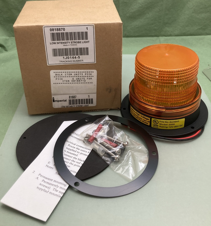NEW IMPERIAL 81887 Low Intensity Low Profile Strobe Light AMBER W/ HARDWARE
