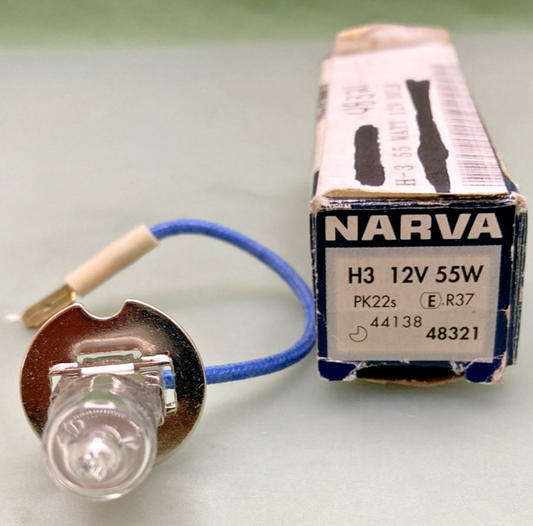 NEW GENUINE NARVA 48321 HALOGEN HEADLIGHT GLOBE, 12V H3 55W PK22S, (Box of 1)