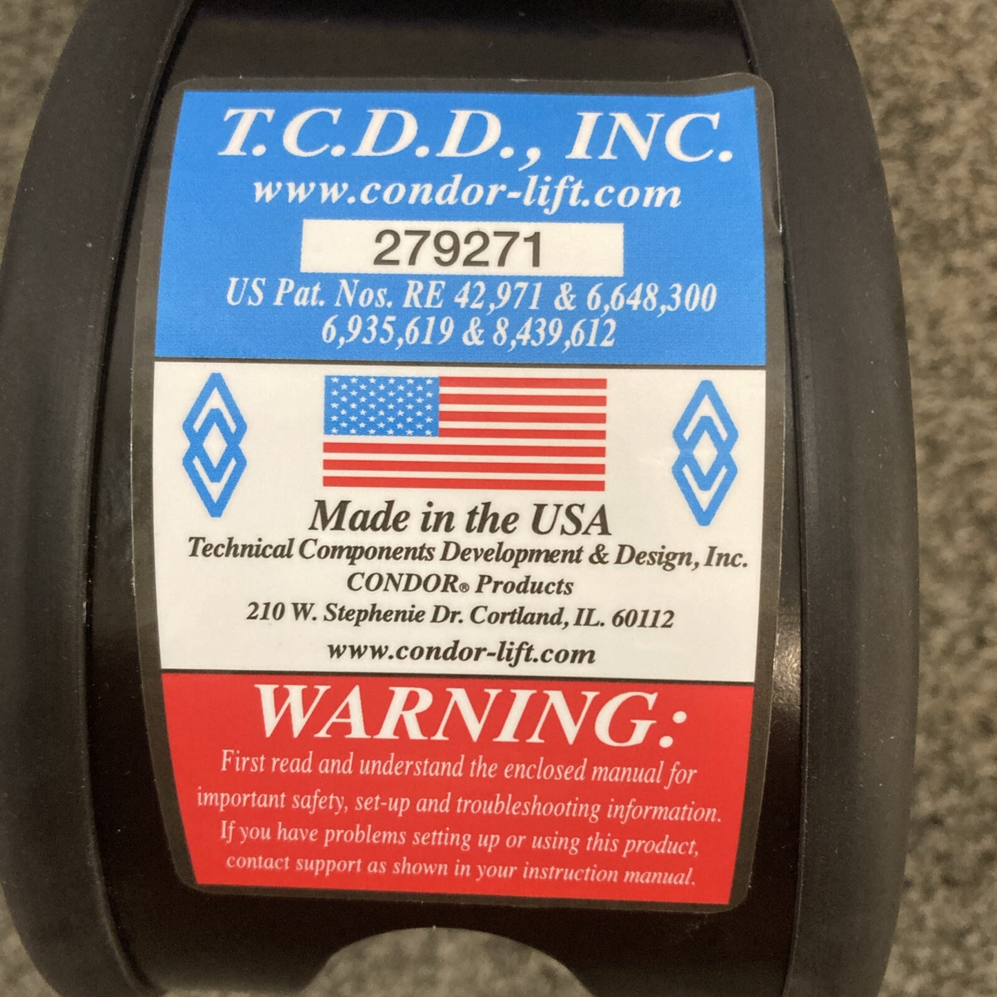 NEW GENUINE CONDOR 279271 Universal Helmet Hanger UHH