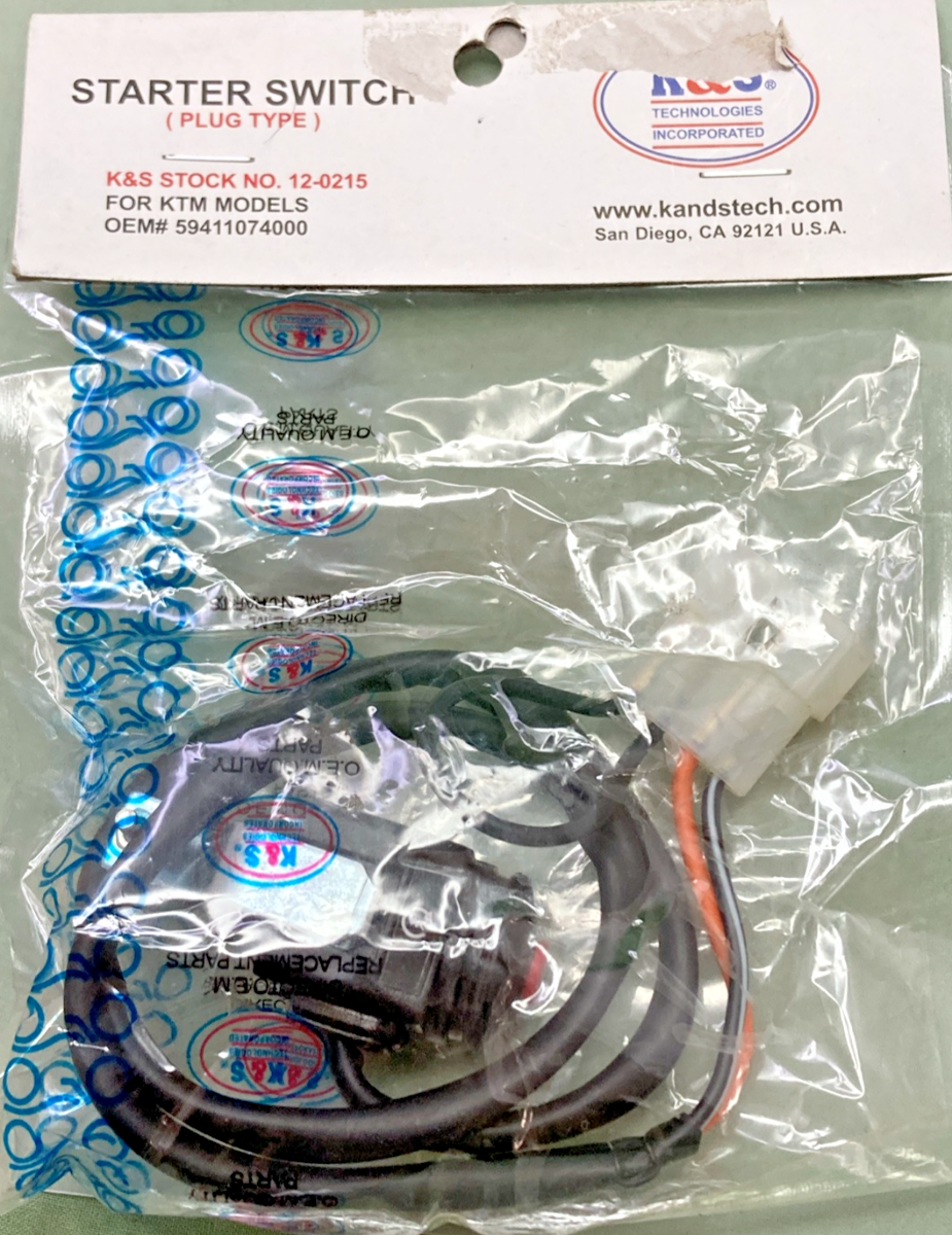 NEW GENUINE K&S 12-0215 STARTER SWITCH FOR KTM